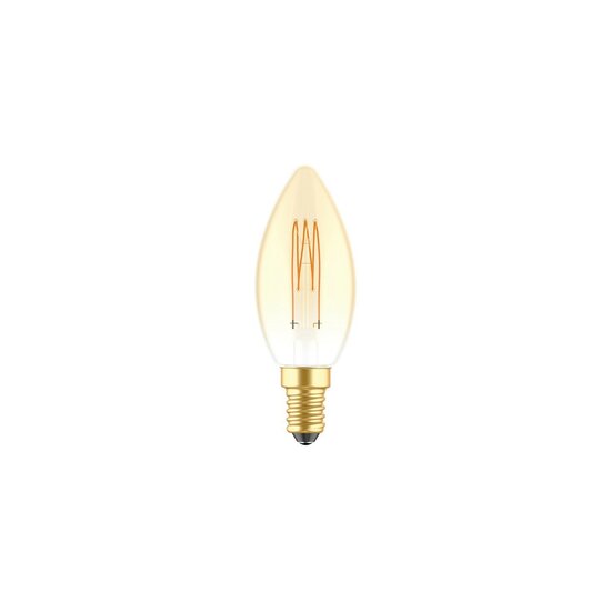 Gouden Carbon Line C35 LED-filament kaarslamp met E14-fitting