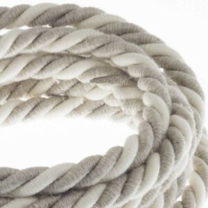 wit|naturel|grijs Creative-Cables snoer van katoen en linnen