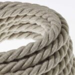 naturel|grijs Creative-Cables snoer van natuurlijk linnen