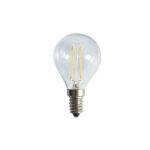 Transparante bolvormige LED-filamentlamp met E14-fitting
