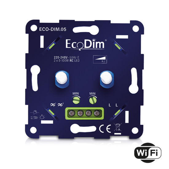EcoDim ECO-DIM.05 WiFi LED Dimmer Duo | 2x 0-100W