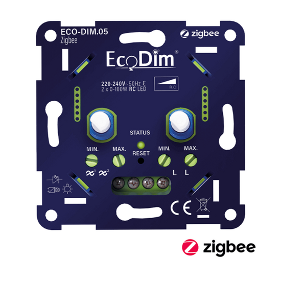 EcoDim ECO-DIM.05 Zigbee LED Dimmer Duo | 2x 0-100W