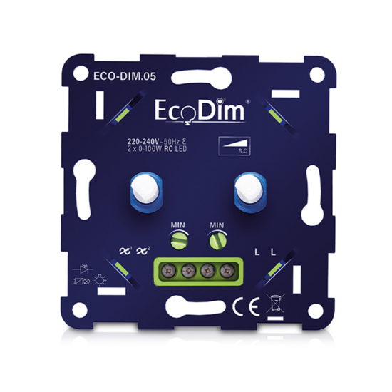 EcoDim ECO-DIM.05 LED Dimmer Duo | 2x 0-100W