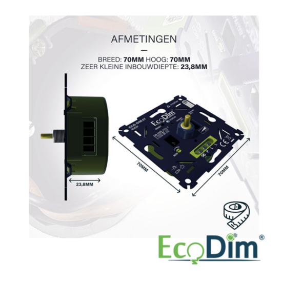 ECODIM LED Dimmer | Matter | Druk/Draai | 0-250 Watt