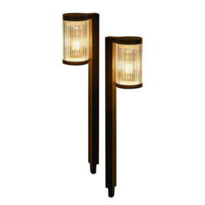 Solar led tuinlantaarn Ø78mm 58cm hoog 2 stuks incl. batterij