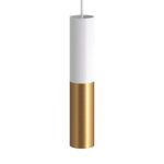 Dubbele metalen spotlamp E14 mat wit - geborsteld brons