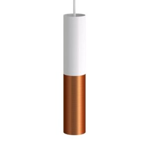 Dubbele metalen spotlamp E14 mat wit - geborsteld koper