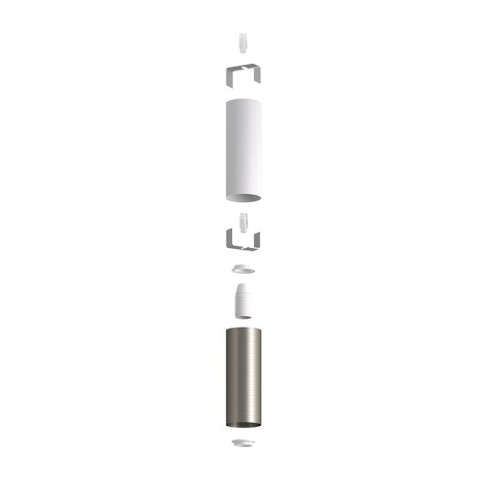 Dubbele metalen spotlamp E14 mat wit & geborsteld titanium – Bild 2