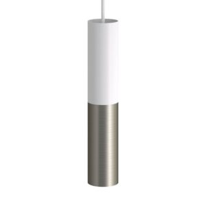 Dubbele metalen spotlamp E14 mat wit - geborsteld titanium