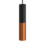 Dubbele metalen spotlamp E14 zwart - geborsteld koper