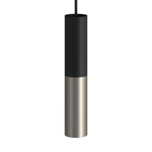 Dubbele metalen spotlamp E14 zwart - geborsteld titanium