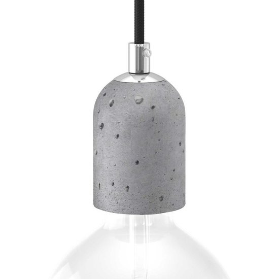 Lichtgrijze betonnen E27-fitting van Creative Cables