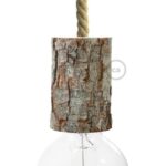 Houten E27-schorsfitting van Creative Cables