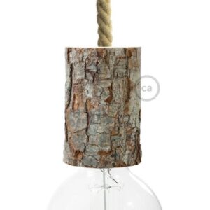 Houten E27-schorsfitting van Creative Cables