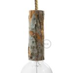 Extra lange houten E27-schorsfitting van Creative Cables