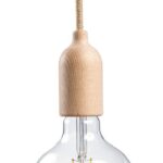 Naturel houten E27-fitting met verborgen trekontlaster