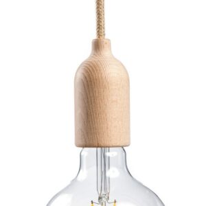 Naturel houten E27-fitting met verborgen trekontlaster