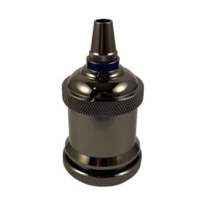 Parelzwarte vintage aluminium E27-fitting van Creative Cables