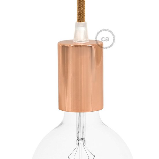 Lampfitting E27 Cilindrisch in Koperkleur - Afbeelding 3