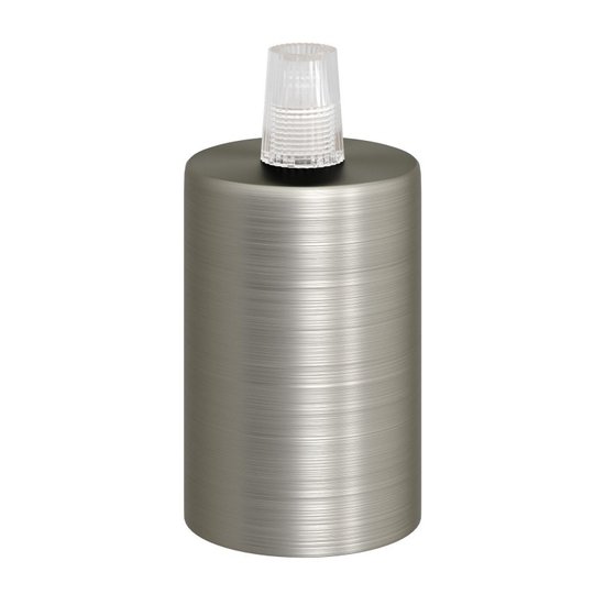 Lampfitting Cilindrisch E27 - Geborsteld Titanium