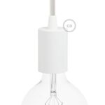 Cilindrische glanzend witte metalen E27-fitting van Creative Cables
