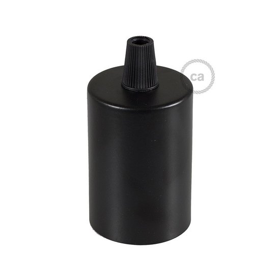 Cilindrische zwarte metalen E27-fitting van Creative Cables