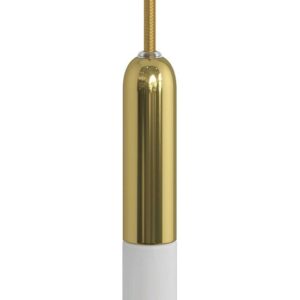 E14 fitting in metaal met verborgen trekontlasting messing