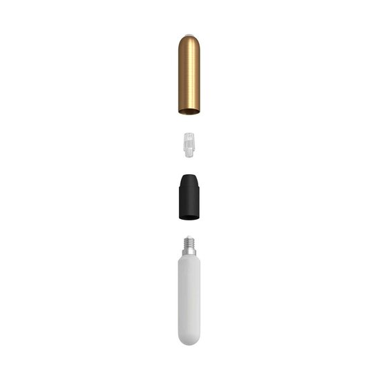 E14 fitting in metaal met verborgen trekontlasting geborsteld bronzen - Afbeelding 2
