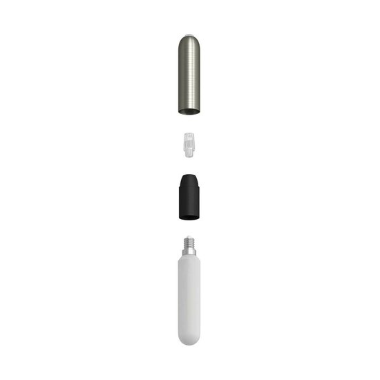 E14 fitting in metaal met verborgen trekontlasting geborsteld titanium – Image 2
