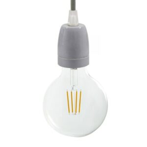 Grijze porseleinen E27-fitting van Creative Cables