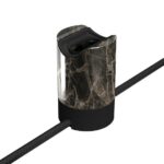 Esse14 Wand- of Plafondlamphouder - S14d Fitting met Zijaansluitingen - Bruin Marmer