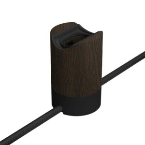 Esse14 Wand- of Plafondlamphouder - S14d Fitting met Zijaansluitingen - Wenge Effect