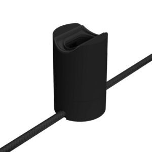 Esse14 Wand- of Plafondlamphouder - S14d Fitting met Zijaansluitingen - Zwart