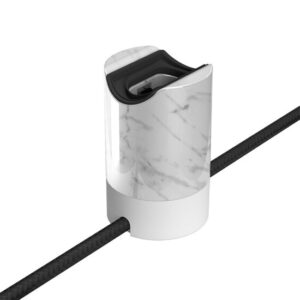 Esse14 Wand- of Plafondlamphouder - S14d Fitting met Zijaansluitingen - Wit Marmer