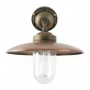 Landes buitenlamp met bronzen steun