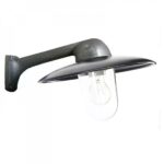 Fabrique buitenwandlamp met antracietkleurige steun en zwarte kap