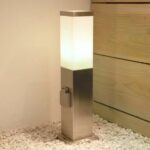 Staande buitenlamp met stopcontact Fiss | RVS | 45cm