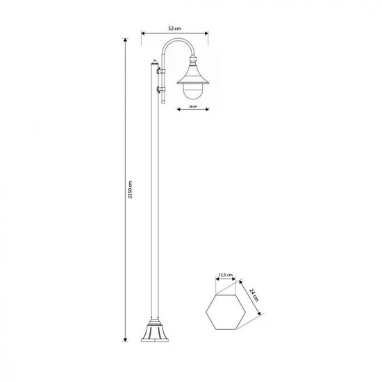 Lantaarnpaal Rimini | Groen | 235cm - Afbeelding 3