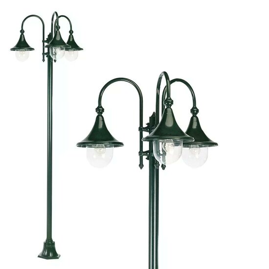Lantaarnpaal Rimini triple Groen 235cm