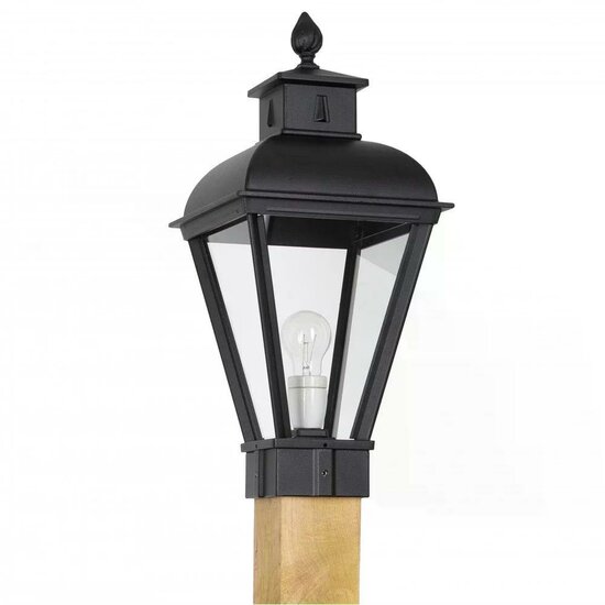 Staande buitenlamp hout Vondel | Zwart | 150cm - Afbeelding 2