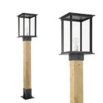 Staande buitenlamp hout Capital XXL | Zwart | 140cm