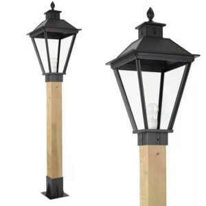 Staande buitenlamp hout Square XL | Zwart | 160cm