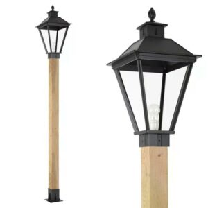 Lantaarnpaal hout Square XL Zwart 260cm
