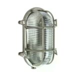 Nikkelkleurige Nautic III scheepslamp van messing en glas