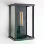 Zwarte Capital XL buitenwandlamp van aluminium en glas