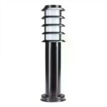 Zwarte RVS Soll 3 staande buitenlamp met horizontale lamellen