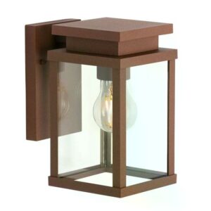 Cortenkleurige Jersey M buitenwandlamp van aluminium en glas