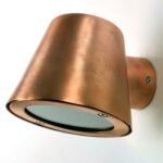 Koperen Vita Cup buitenwandlamp met ronde kap