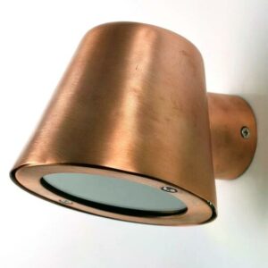 Koperen Vita Cup buitenwandlamp met ronde kap