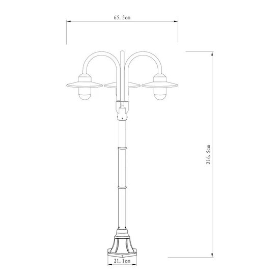 Lantaarnpaal Dolce Retro triple | Zwart | 217cm - Afbeelding 3